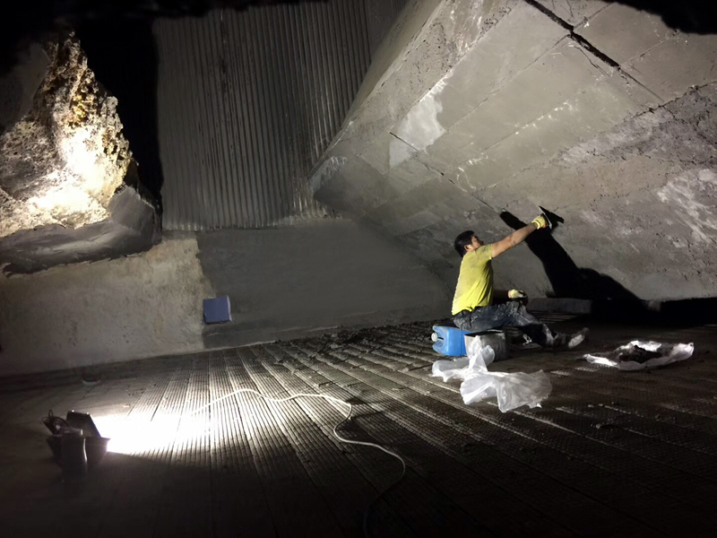 澆注料施工現場